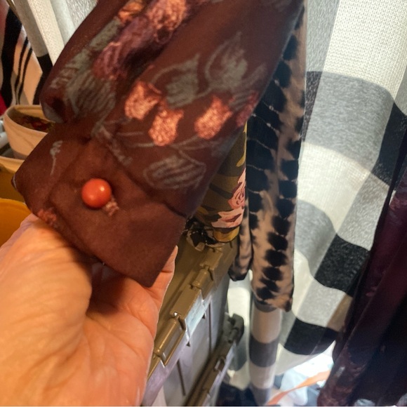 Vintage Patty O’Neil purple Embellished Pleated Gown with Long Bishop Sl… - Picture 4 of 16